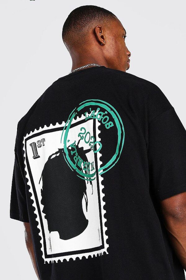 Burna Boy Oversized Stamp Print T-Shirt